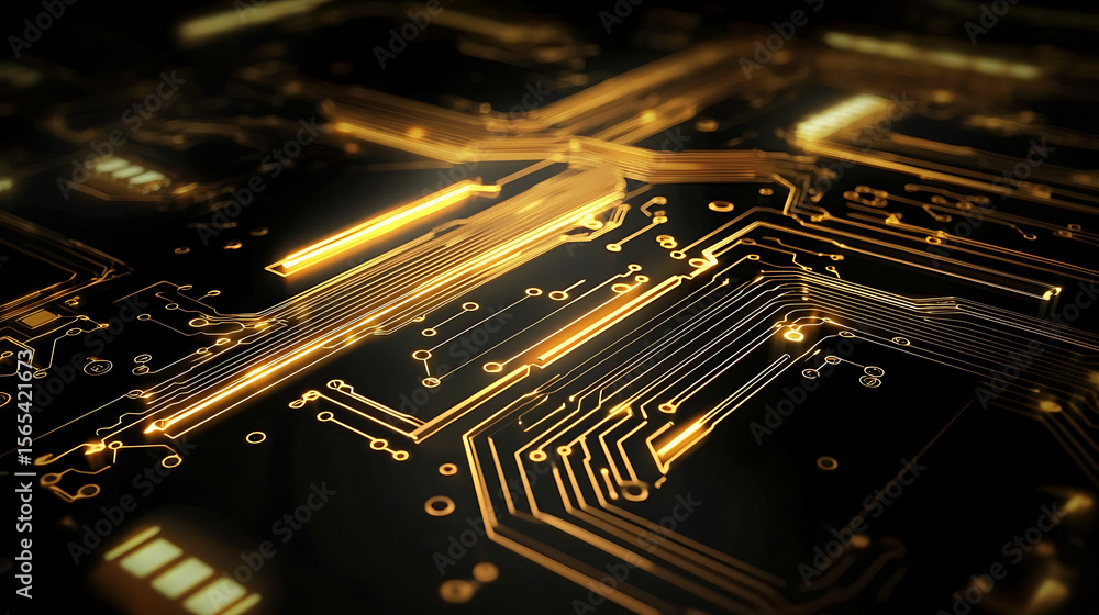 Aufkleber a close up of a circuit board with many small squares and lines