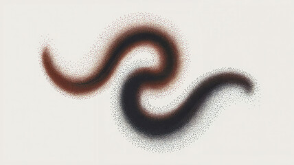 Fototapeta premium Wavy abstract composition featuring red and black gradients on a clean white canvas creates a sense of movement.