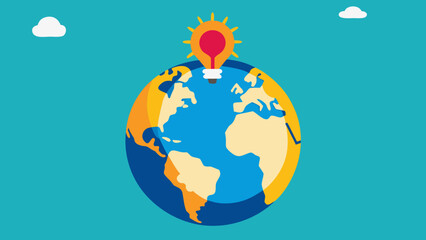 Global Idea Innovation Concept with Lightbulb and Earth
