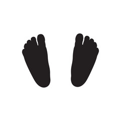 Baby foot silhouette vector isolated on white background