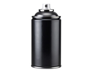 Matte Black Spray Paint Can with Color Indicator Cap, isolated on transparent background