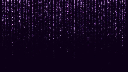 abstract purple luxury glowing and shiny stars strings and bokeh lights falling background,christmas and cosmetics and valentines design element	
