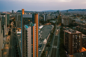 Diagonal Mar Skyscrapers: Modern Architecture and Urban Horizon.

An aerial view of Barcelona's...