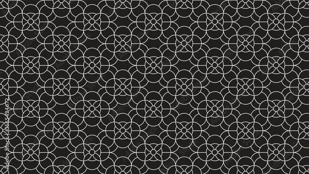 Poster seamless pattern showing abstract monochrome twists and dynamic curved stripes, optical illusion tex