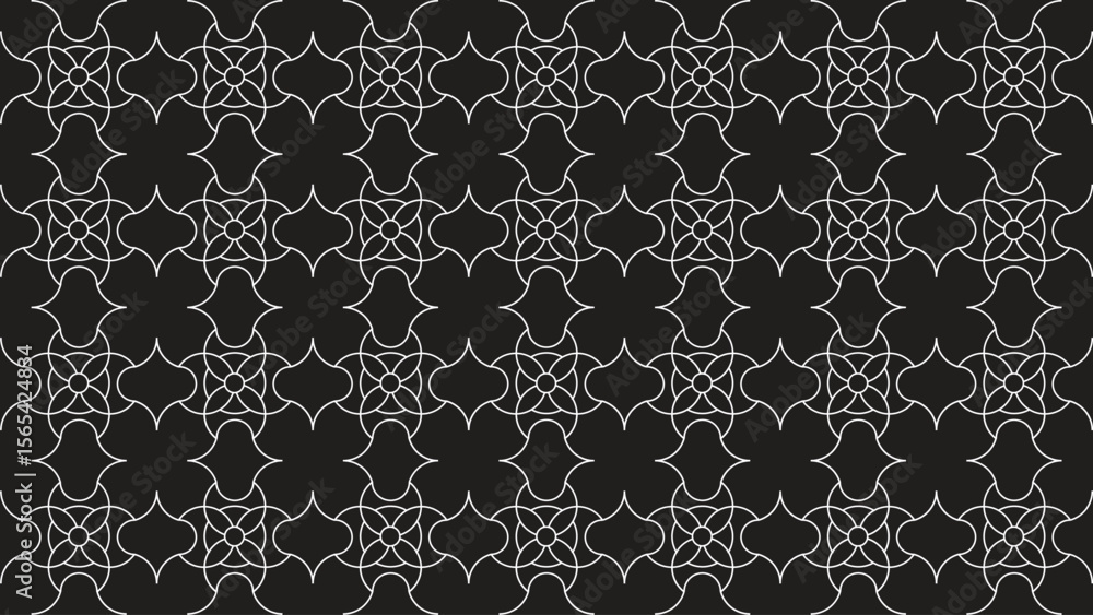 Poster seamless pattern consisting of wavy black and white lines creating a twisting illusion – geometric v