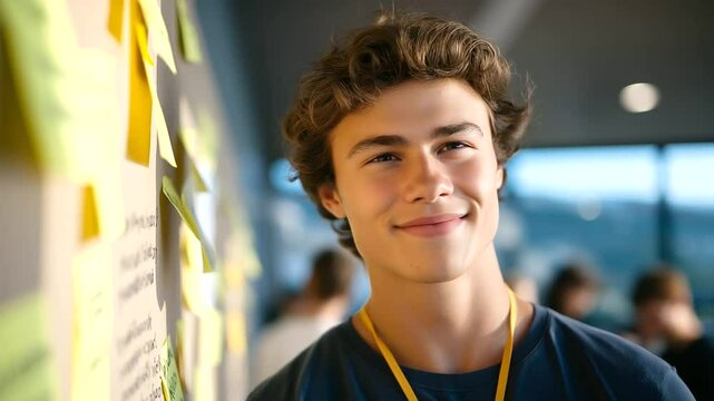 Participant brainstorming ideas in a creative space