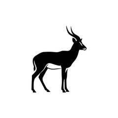 Fototapeta premium Elegant Silhouette of an Antelope Standing Proudly Against a White Background