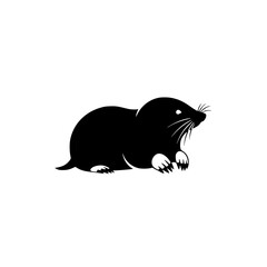 Black Silhouette of a Mole Showing its Paws and Face