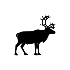 Majestic Reindeer Silhouette Standing Proudly in its Natural Habitat