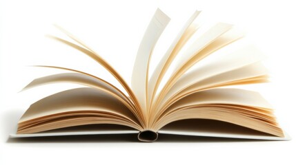 Fototapeta premium Professional image of an open dictionary with a seamless white background, perfect for learning and literacy promotions