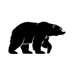 Black Bear Silhouette Walking Side View Majestic Wild Animal