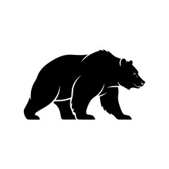 Fototapeta premium Black Bear Silhouette Walking Outdoors Vector Art Graphic Design