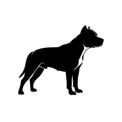 Muscular Dog Breed Silhouette Standing Proudly with Alert Stance