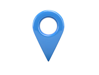 Blue Location Marker: A close-up view showcases a solitary, sleek blue location marker, perfectly rendered, poised to indicate a precise point or destination. A symbol of precision and direction.