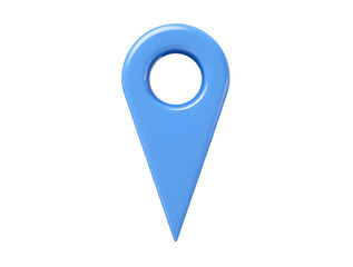 Blue Location Pin: A sleek, sky-blue location pin, meticulously rendered, points towards an unknown destination, ideal for navigation, travel, or mapping concepts.