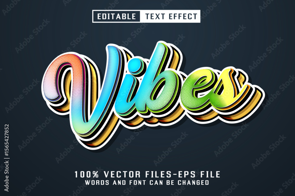 Poster vibes graffiti text - editable text effect