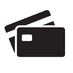 Credit card and wallet icon set in flat vector style for web and business design