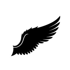 Elegant Black Wing Silhouette Symbol for Design and Creative Projects