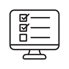 Fototapeta premium Survey List Displayed on Computer Monitor Screen
