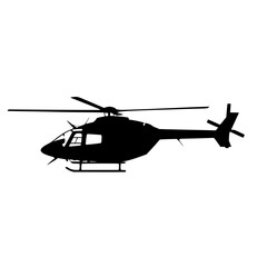 Helicopter Silhouette Flying Through Sky Transportation Aerial View