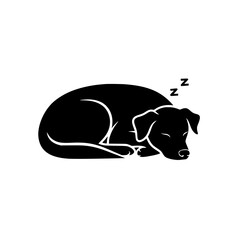 Sleeping Dog Silhouette Cozy Canine Resting Peaceful Animal Companion Snoozing