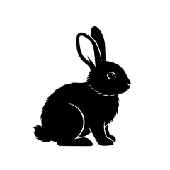 Black Rabbit Silhouette Vector Art for Design Projects Animal Graphics
