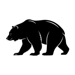 Powerful Black Bear Silhouette Walking Majestic Wild Animal Nature Symbol