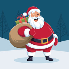 vector Happy New Year Celebrating 2025 in Latin letters , Christmas Decoration Items Santa Claus