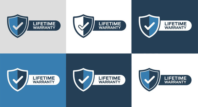Lifetime warranty badge icon vector illustration guarantee protection symbol