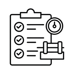Fitness or workout plan outline vector icon