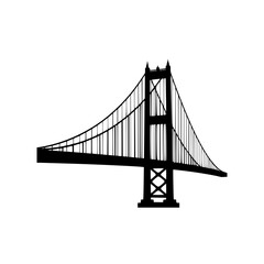 Iconic Suspension Bridge Silhouette Structure Engineering Landmark Architecture Transportation Symbol
