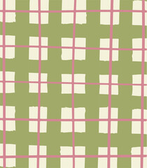 Plaid fabric pattern, white, black, brown, seamless for textile and design clothes skirt pants apron tablecloth blanket or decoration. 