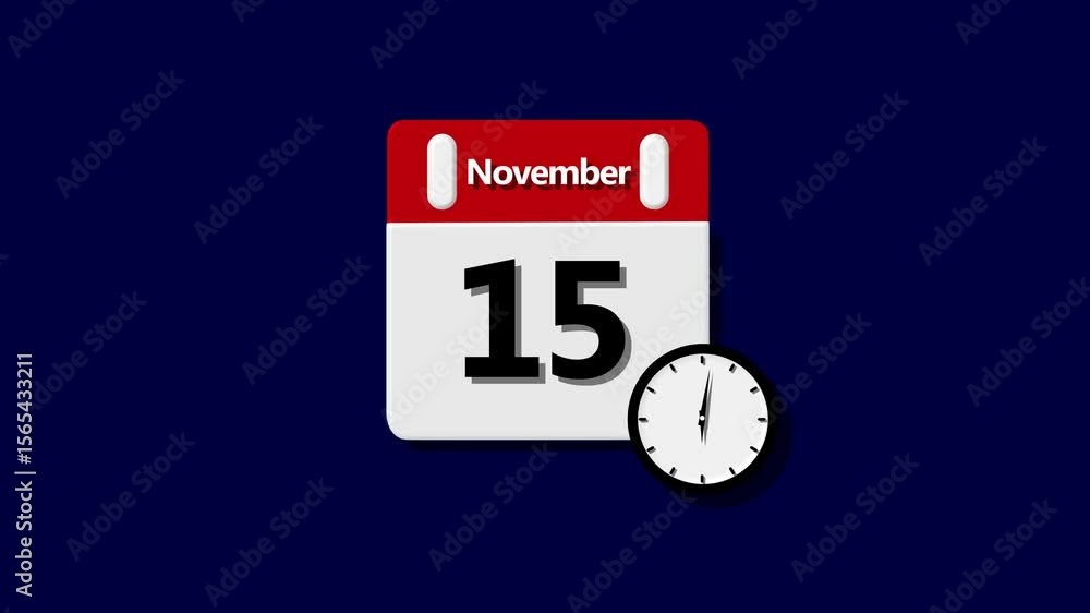 Poster calendar - november 15 icon illustration isolated vector sign symbol calendar icon , 15 dates on the