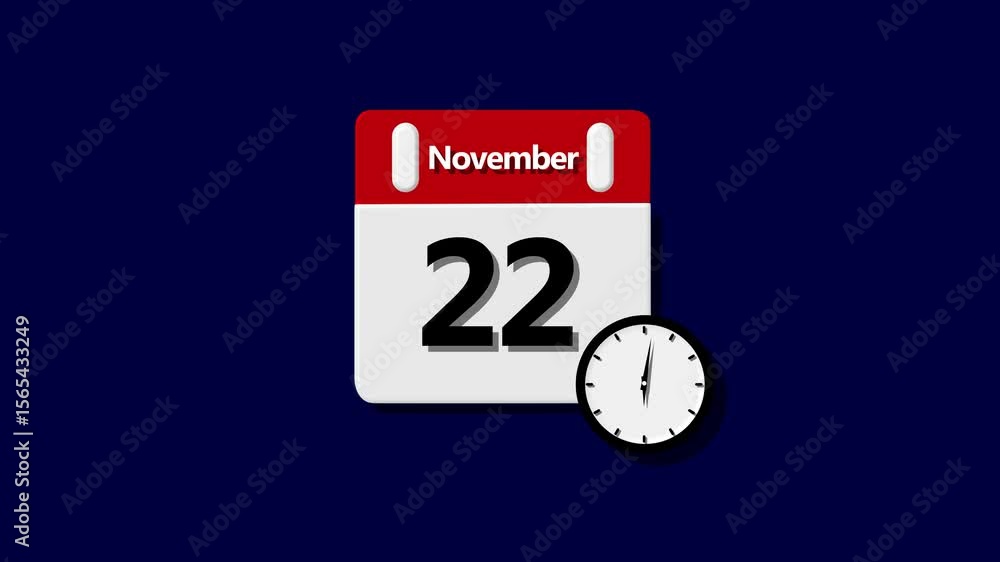 Poster simple technology calendar with date concept calendar animation on bule screen . boost your producti