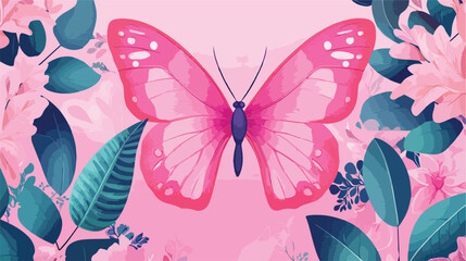 Breast Cancer Awareness Ribbon Pink Butterfly