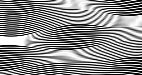 horizon Abstract smooth wave lines Black and white design Vector illustration