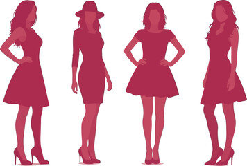 Women fashion style guide silhouette vector illustration and design idea