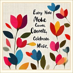 Vibrant floral design with motivational quote