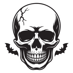 Fototapeta premium Halloween Skull & Skeleton SVG – Spooky Cut File for Cricut, Silhouette, Sublimation & DIY Crafts