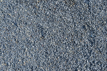 Overhead view of gray granite pea gravel