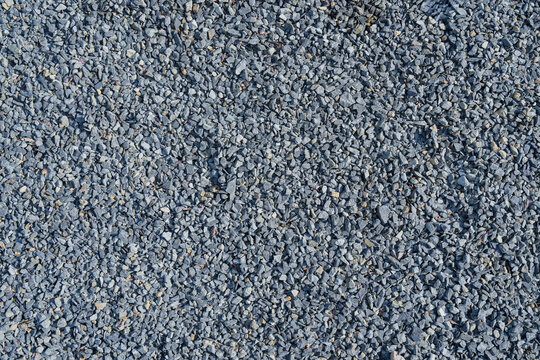 Overhead view of gray granite pea gravel