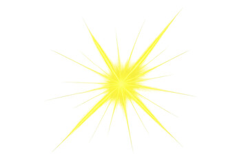 Fototapeta premium Bright yellow starburst effect with transparency, ideal for graphic design projects needing a touch of sparkle and light