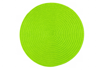 Vibrant lime green concentric circles create a textured circular pattern, ideal for design projects needing a pop of color on a transparent background