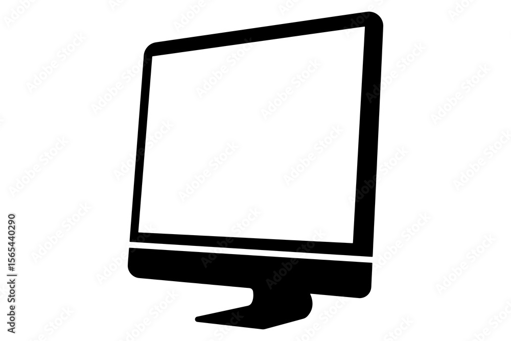 Poster modern computer monitor display screen icon on a transparent background