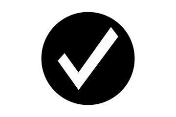 Black Check Mark Icon with Transparent Background