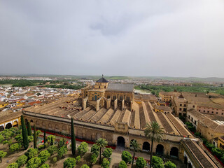 View of the courtyard of the Mosque-Cathedral of Cordoba from the Tower