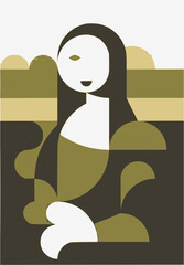 vector illustration of a woman in a green dress