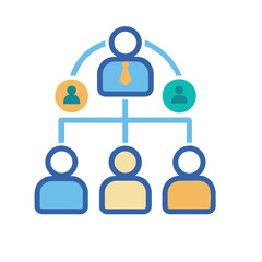 Teamwork and Task Delegation Outline Symbol

