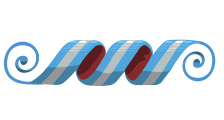 Obraz premium Scroll Ribbon with Argentinian Colors – Fileteado Style. Elegant ribbon scroll inspired by fileteado porteño, using Argentinian national colors. Ideal for flyers, banners and cultural designs.