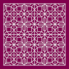 Laser cut pattern. Vector collection of cutting templates with abstract geometric ornament, grid, mesh, lines, chevron. Decorative stencil for laser cut of wood, metal, plastic. Aspect ratio 1:1